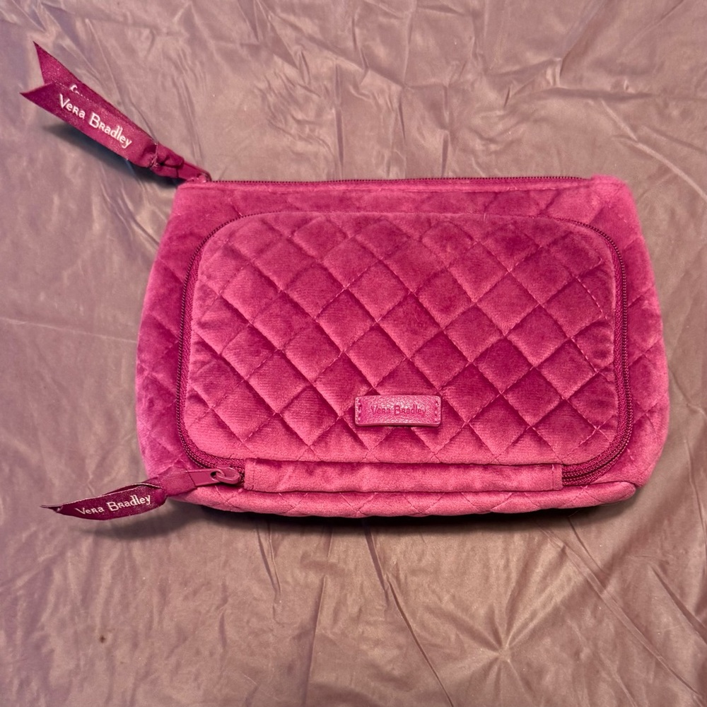Vera Bradley Fuchsia Quilted Velvet Cosmetic Case - Picture 2 of 9
